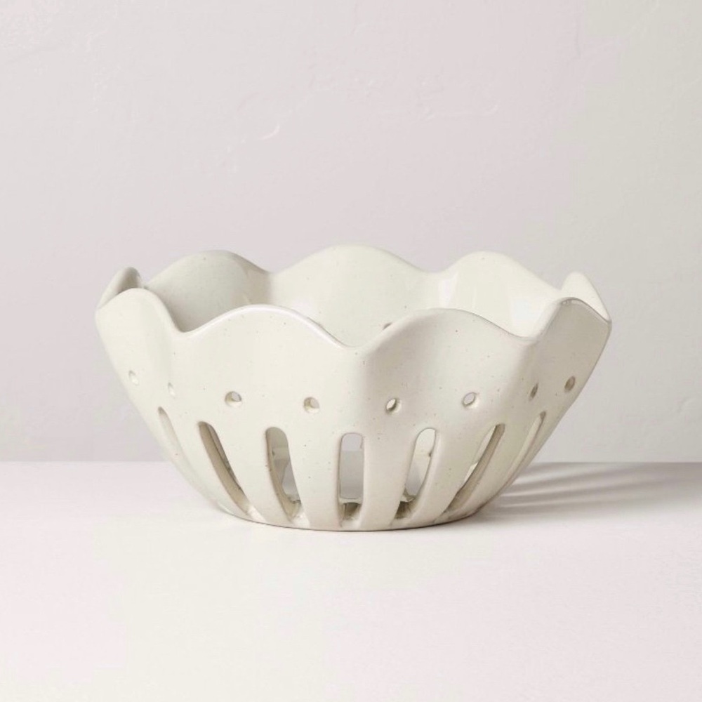 Large Wavy Edge Berry Bowl Sour Cream - Hearth & Hand™ with Magnolia